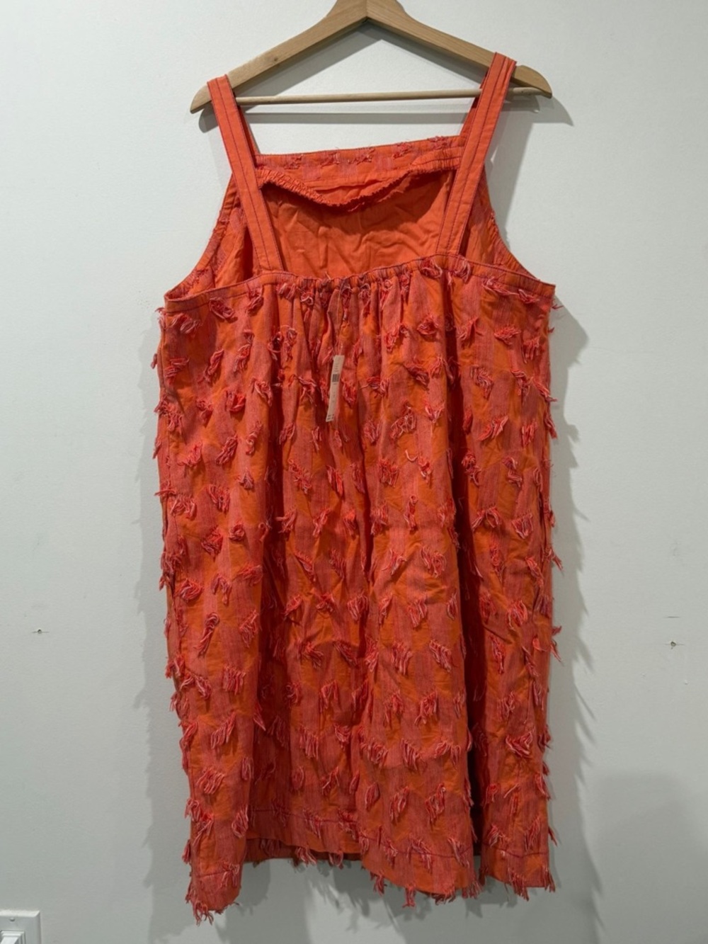 Anthropologie Orange Textured Tiered Midi Dress - Picture 7 of 10